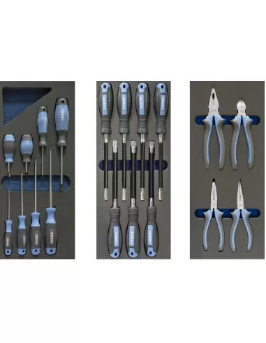 Carrello cassettiera con utensili attrezzi 72 pz officina Fervi c980/cc01