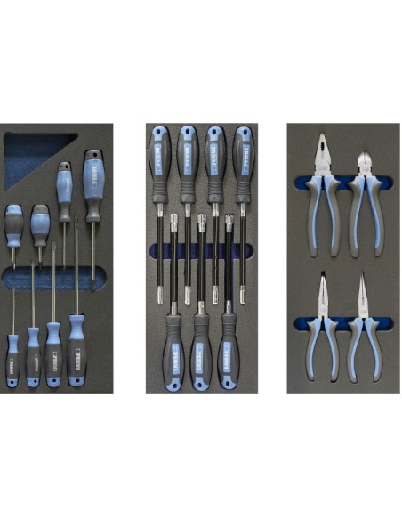 Carrello cassettiera con utensili attrezzi 72 pz officina Fervi c980/cc01