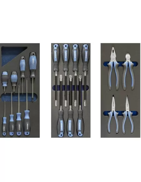 Carrello cassettiera con utensili attrezzi 72 pz officina Fervi c980/cc01