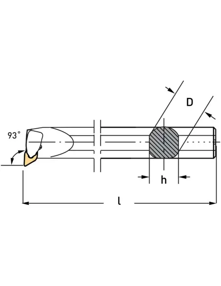 Utensile per interno 93 gradi destro 40 mm x tornio metallo Fervi ckunr40