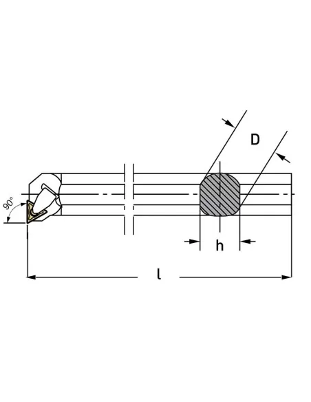 Utensile per interno 90 gradi destro 32 mm x tornio metallo Fervi ctfpr32