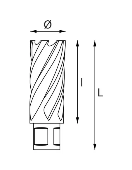 2 - Sega a carotare lunga con attacco weldon diamentro 16 mm Fervi f002/16l