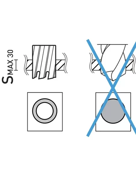 3 - Sega a carotare lunga con attacco weldon diamentro 16 mm Fervi f002/16l