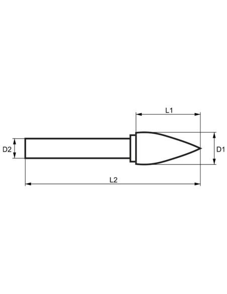 Lima rotativa hm ogiva incrociato 16x25 mm gambo 6 Fervi g16dc6