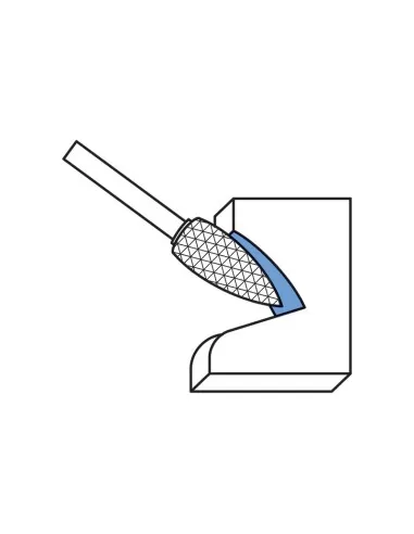 3 - Lima rotativa hm ogiva incrociato 19x25 mm gambo 6 Fervi g19dc6