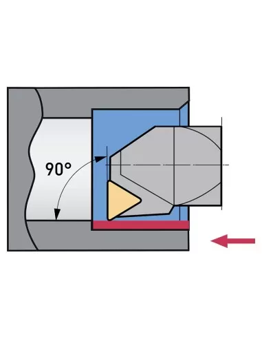 2 - Utensile per interno 90 gradi destro 16 mm x tornio metallo Fervi mtfnr16