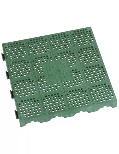 Pedana in polipropilene verde componibile 400 x 400 x 48 mm Fervi p40vd