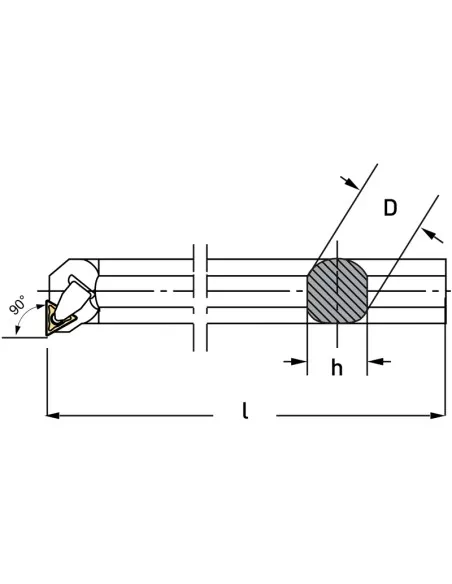 Utensile per interno 90 gradi destro 32 mm x tornio metallo Fervi mtfnr32