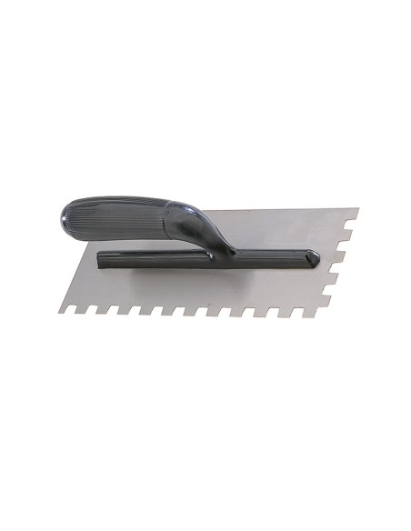 Spatola dentata per colla stuccatori 280 x 120 mm con manico Fervi 0823