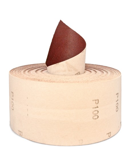 Rotolo a strappo carta resinata abrasiva velcrata 115 mm x 25 mt grana 120