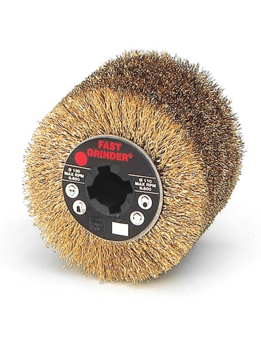 Rullo in filo di acciaio ottonato 100 x 100 mm per satinatrice medium Fervi