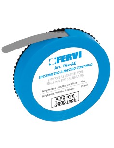 Spessimetro a nastro in acciaio spessore 2.00mm 1mt Fervi tg200/ae