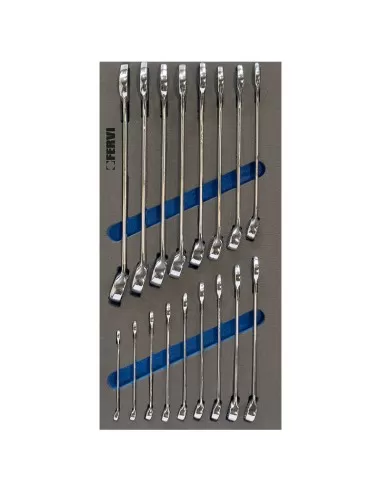 1 - Serie 17 chiavi combinate 6-22 mm in termoformato morbido Fervi tm01/002