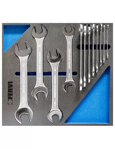 1 - Serie 12 chiavi fisse 6/7-30/32 mm in termoformato morbido Fervi tm01/005