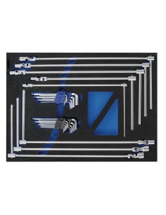 Serie chiavi a t con bussola 7-19 mm in termoformato morbido Fervi tm01/010