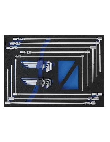 1 - Serie chiavi a t con bussola 7-19 mm in termoformato morbido Fervi tm01/010