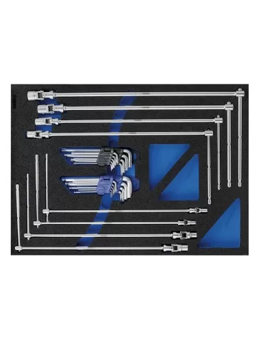 1 - Serie chiavi a t con bussola 7-19 mm in termoformato morbido Fervi tm01/011