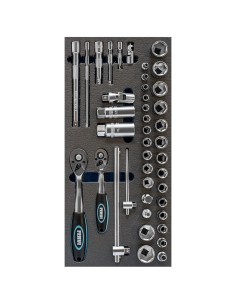 Serie 42 chiavi a bussola 1/4-3/8 in termoformato morbido Fervi tm01/024