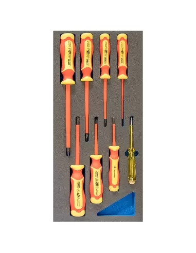 1 - Serie 8 giraviti isolati misti in termoformato morbido Fervi tm01/026