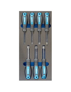 Serie 7 cacciaviti a bussola 55-13 mm in termoformato morbido Fervi tm01/027