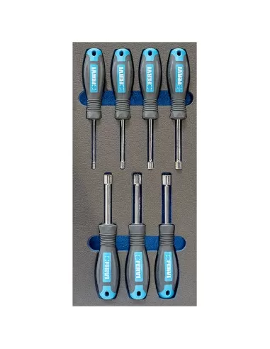 1 - Serie 7 cacciaviti a bussola 55-13 mm in termoformato morbido Fervi tm01/027