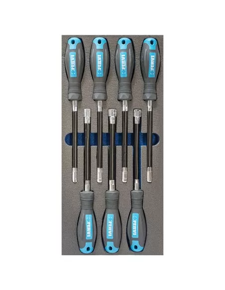 1 - Serie 7 cacciaviti a bussola 55-13 mm in termoformato morbido Fervi tm01/029 1 - Serie 7 cacciaviti a bussola 55-13 mm in termoformato morbido Fervi tm01/029