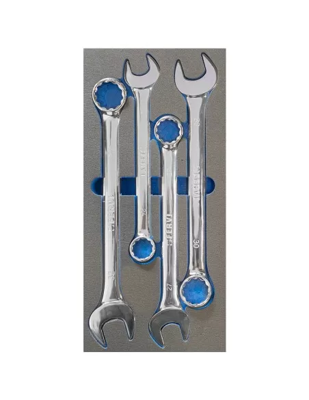 1 - Serie 4 chiavi combinate lucide 24-32 mm in termoformato morbido Fervi tm01/033