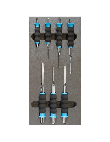 Serie 7 cacciaspine con paramano 2-8 mm in termoformato morbido Fervi tm01/037