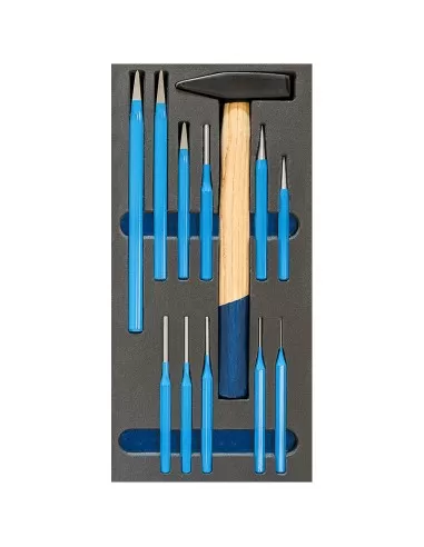 1 - Serie martello cacciaspine e bulini in termoformato morbido Fervi tm01/038