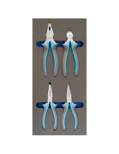 Serie 4 pinze e tronchese in termoformato morbido Fervi tm01/042