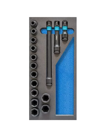 1 - Serie bussola impact 10-24 mm in termoformato morbido Fervi tm01/043