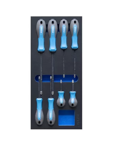 1 - Serie 8 giraviti a croce diamantati in termoformato morbido Fervi tm01/045