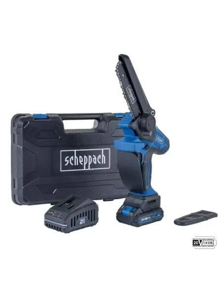 Potatore 20v 153mm batteria 2.0Ah caricabatteria ixes e valigetta Scheppach