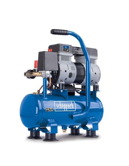 Compressore 6lt silenziato 8 bar 1,5 hp Scheppach hc08si
