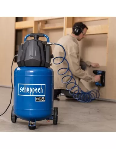 Compressore aria 180lt verticale 10 bar bassa manutenzione Scheppach hc35v