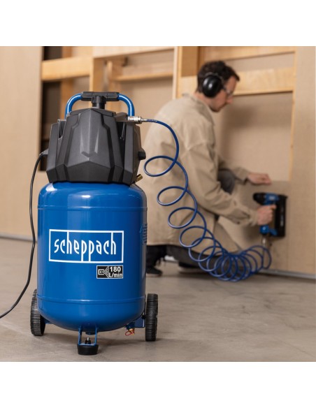 Compressore aria 180lt verticale 10 bar bassa manutenzione Scheppach hc35v