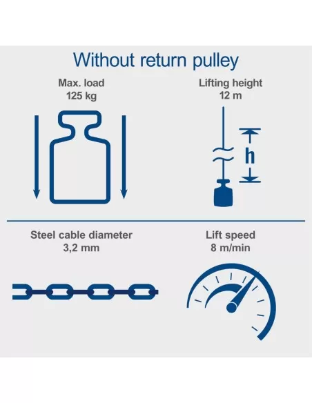 Paranco montacarichi elettrico 250 kg 500w  Scheppach hrs300