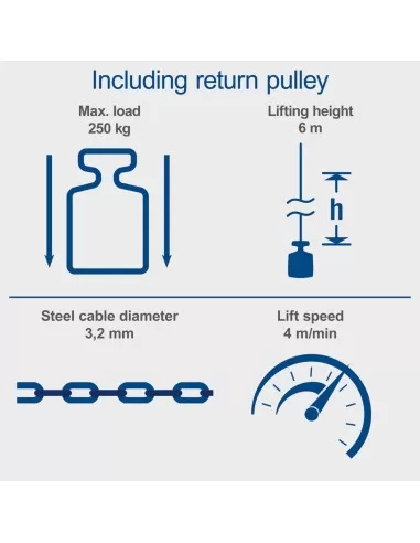 Paranco montacarichi elettrico 400 kg 800w Scheppach hrs500