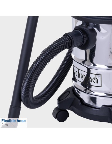Aspiratore aspirapolvere aspiraliquidi bidone inox 1200w 20l Scheppach nts20