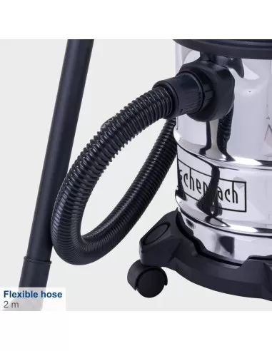 Aspiratore aspirapolvere aspiraliquidi bidone inox 1200w 20l Scheppach nts20