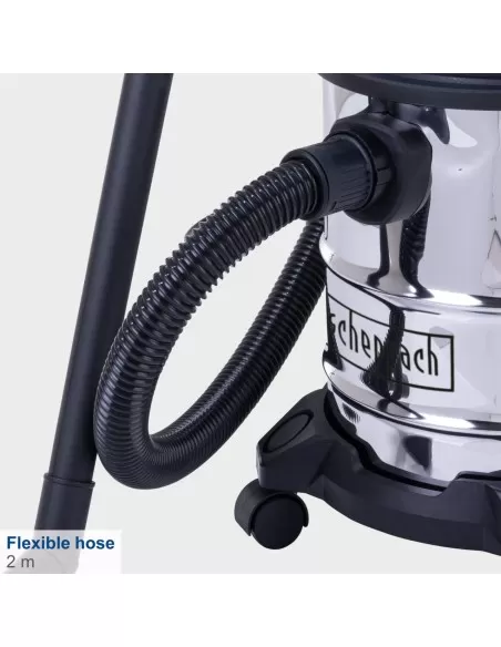 Aspiratore aspirapolvere aspiraliquidi bidone inox 1200w 20l Scheppach nts20