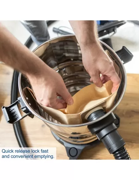 Aspiratore aspirapolvere aspiraliquidi bidone inox 1200w 25lt Scheppach vc25