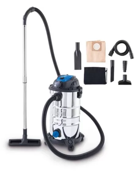 Aspirapolvere e aspiraliquidi bidone inox 1200w 30lt Scheppach vc30 premium