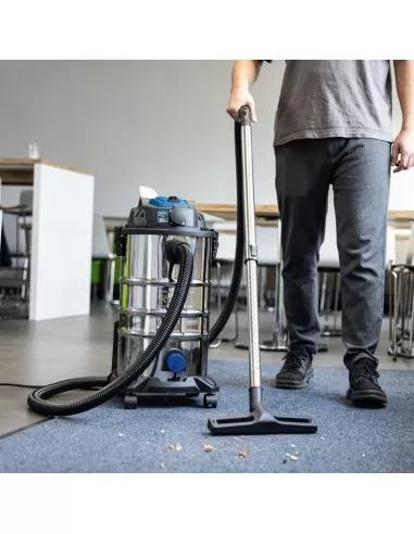 Aspirapolvere e aspiraliquidi bidone inox 1200w 30lt Scheppach vc30 premium