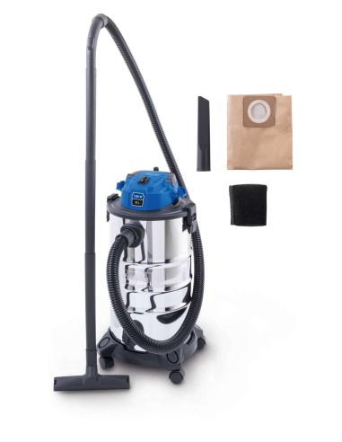 Aspirapolvere e aspiraliquidi bidone inox 1200w 30lt Scheppach vc30v2