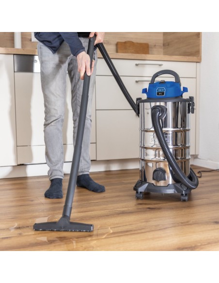 Aspirapolvere e aspiraliquidi bidone inox 1200w 30lt Scheppach vc30v2