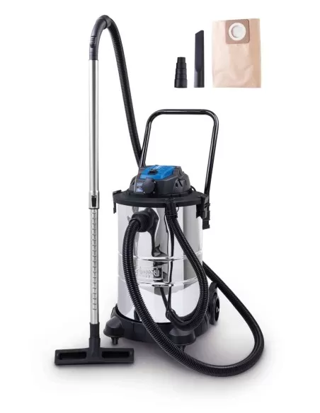 Aspiratore aspirapolvere aspiraliquidi bidone inox 1400w 50l Scheppach vc50