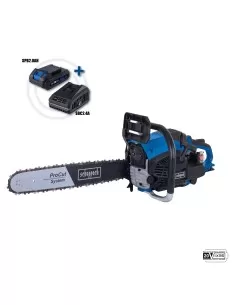 Motosega a scoppio 56cc accensione a batteria barra procut 51 cm Scheppach pcs56