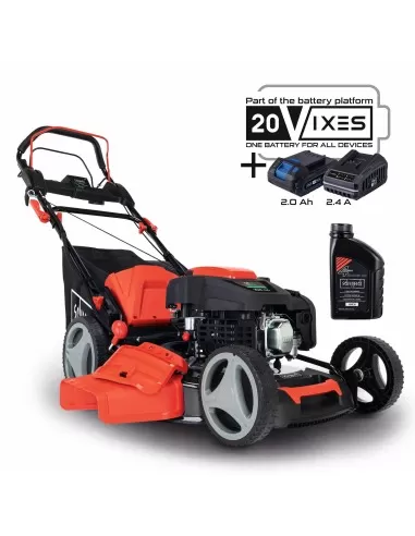 Rasaerba a scoppio semovente e-start 225cc 53cm con olio Scheppach ms225-53e