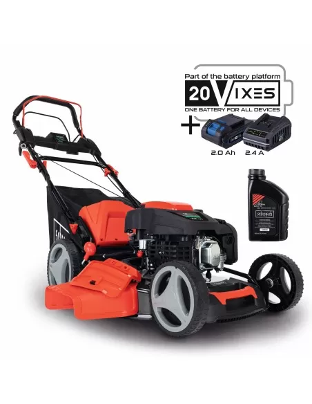 Rasaerba a scoppio semovente e-start 225cc 53cm con olio Scheppach ms225-53e